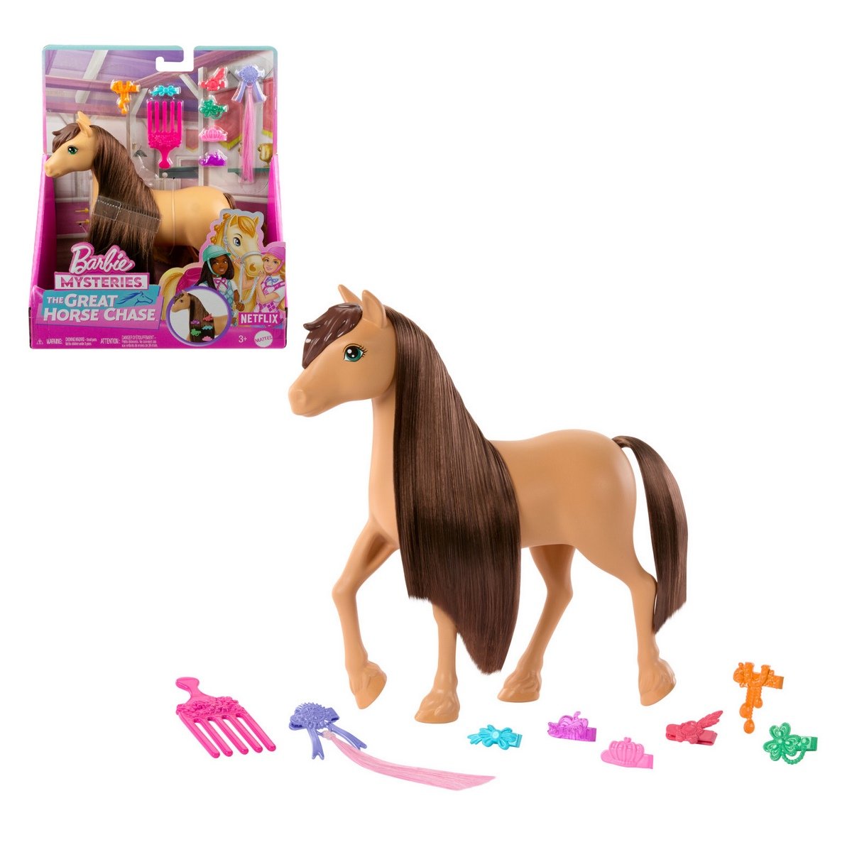 Barbie Set De Juego Pony Peinados Divertidos Sorpresa - Pony Cabello Café